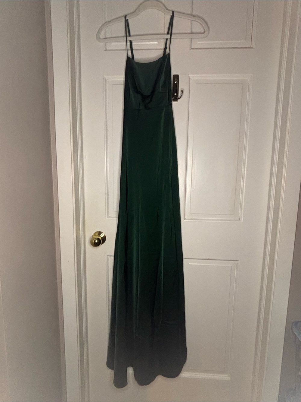 NWOT Showpo Elegant Forest Green Satin Slip Maxi Dress size 4